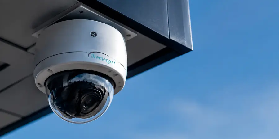 Surveillance camera covering a secure site