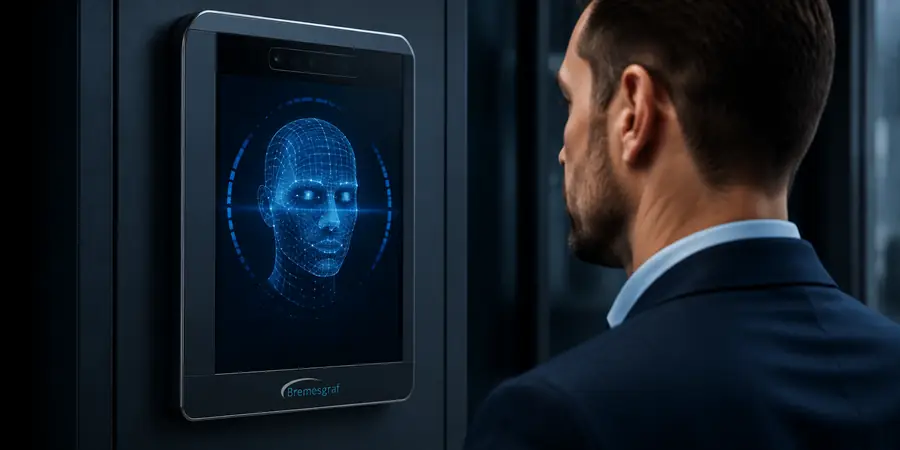 Biometric facial recognition at an access point