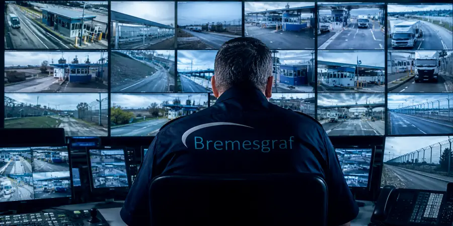 Operator reviewing integrated security feeds
