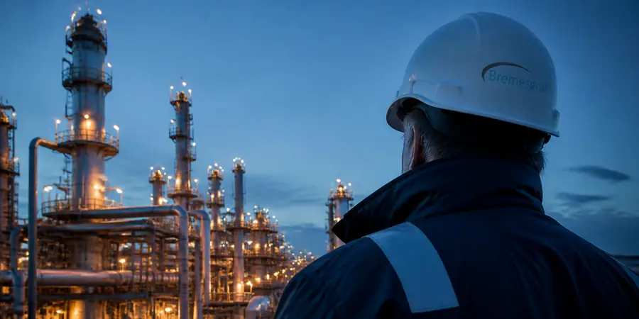 Critical infrastructure site at night