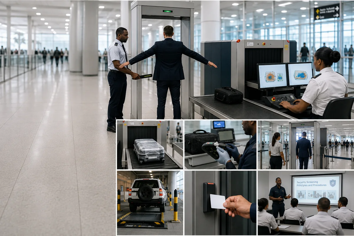 Passenger screening lane in an airport terminal