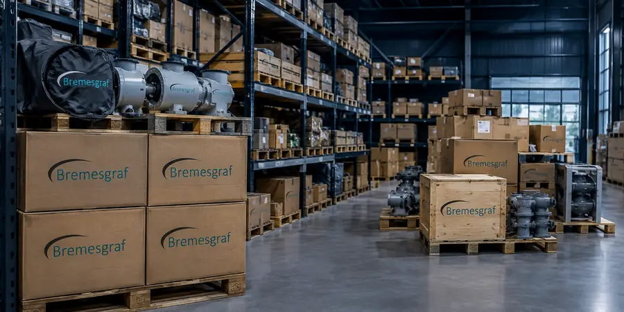 Equipment prepared for despatch in a warehouse